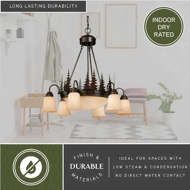 Alt view image 3 of 7 - VAXCEL CH55506BBZ Yosemite 9 Light Bronze Rustic Tree Chandelier