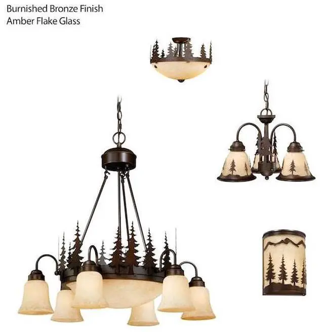 Alt view image 7 of 7 - VAXCEL CH55506BBZ Yosemite 9 Light Bronze Rustic Tree Chandelier