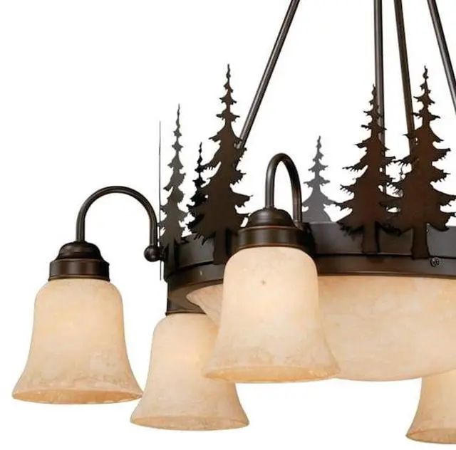 Alt view image 4 of 7 - VAXCEL CH55506BBZ Yosemite 9 Light Bronze Rustic Tree Chandelier