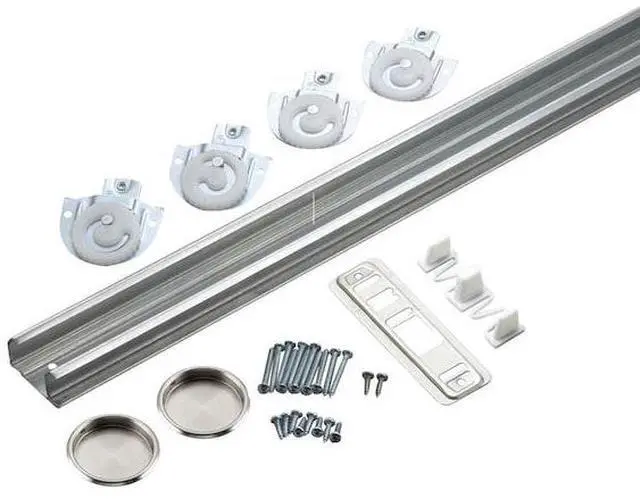 Alt view image 3 of 3 - RICHELIEU 14696BC 96 in 2430 mm Bypass Door Hardware Kit, Zinc and Brass