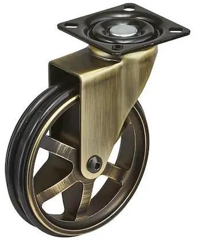 Main image of RICHELIEU BP81000201AB90 Aluminum Single Wheel Vintage Caster, Swivel Without