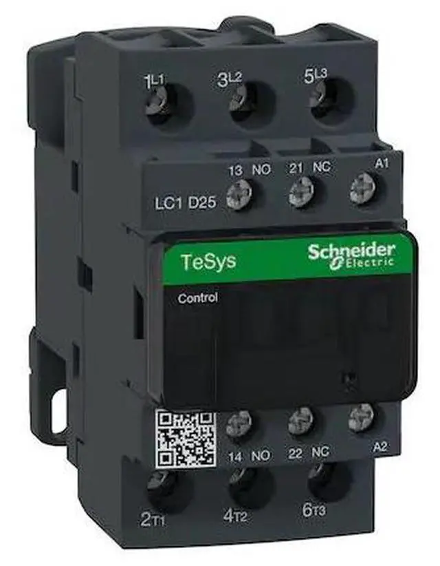 Alt view image 3 of 8 - SCHNEIDER ELECTRIC LC1D25G7 IEC Magnetic Contactor, 3 Poles, 120 V AC, 25 A,