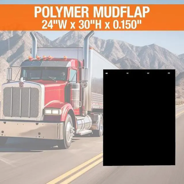 Alt view image 5 of 5 - Buyers Products Polymer Semi-Truck Mud Flaps - Pair, 24in. x 30in. Black, Model Number RC30PPB