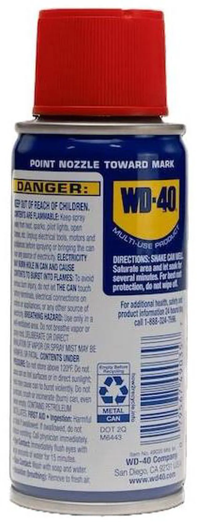 Alt view image 12 of 12 - Lubricant, Aerosol Can, 3 Oz. WD-40 490002