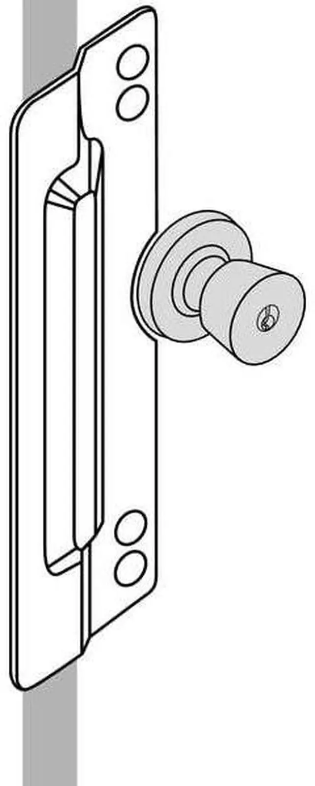 Alt view image 2 of 2 - ZORO SELECT 1HHL8 Door Latch Guard, Aluminum, Steel, 11"L x 3"W