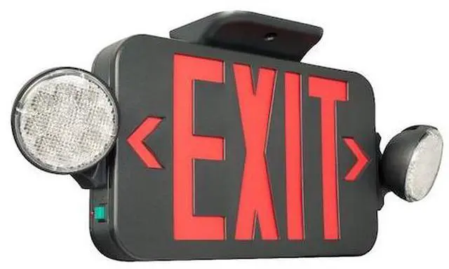 Alt view image 4 of 5 - COMPASS CCRGB LED Exit Sign / Emergency Light Combo, Field Select Red/Green,