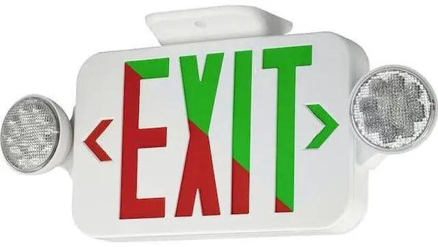 Alt view image 3 of 5 - COMPASS CCRGB LED Exit Sign / Emergency Light Combo, Field Select Red/Green,