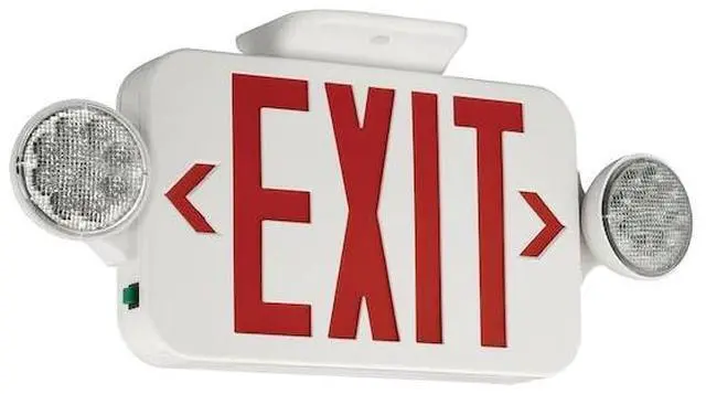 Alt view image 2 of 5 - COMPASS CCRGB LED Exit Sign / Emergency Light Combo, Field Select Red/Green,