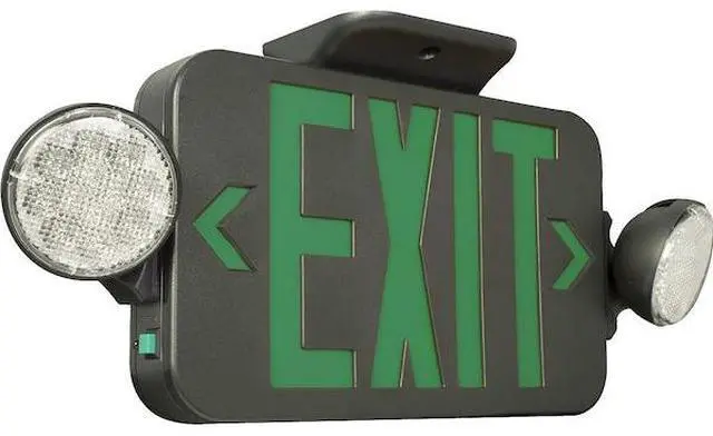 Alt view image 5 of 5 - COMPASS CCRGB LED Exit Sign / Emergency Light Combo, Field Select Red/Green,