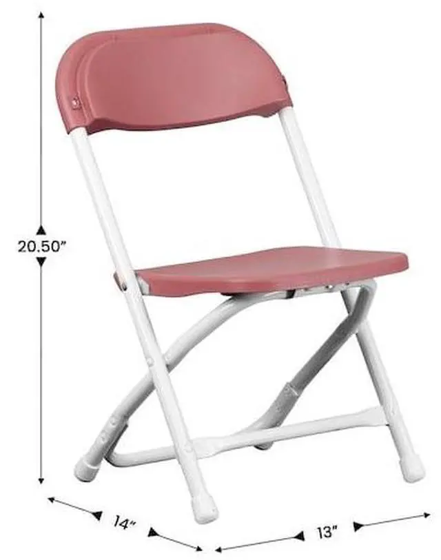 Alt view image 14 of 20 - Flash Furniture Plastic Kids Folding Chair Burgundy 2 Pieces (2YKIDBY)