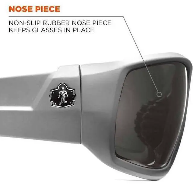 Alt view image 4 of 4 - ERGODYNE ODIN-PZ ODIN, Safety Glasses, Uncoated, Smoke Lens, Gray Frame,