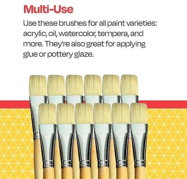 Alt view image 3 of 7 - SCHOOL SMART 1570359 BRUSH WHITE BRISTLE 3/4 IN SH - PACK OF 12 PK
