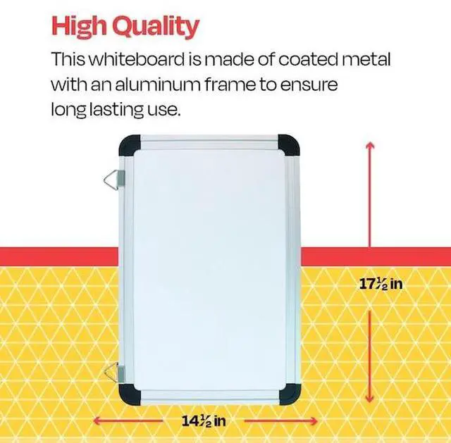 Alt view image 6 of 6 - SCHOOL SMART 1714ALUWBDOLD Magnetic Whiteboard, Small, 17-1/4 x 14-1/2 Inches,