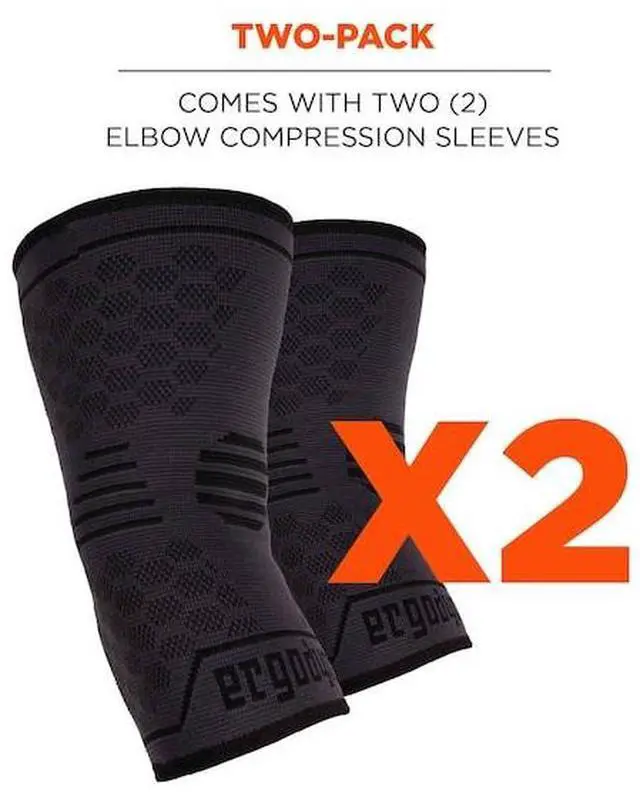Alt view image 6 of 6 - ERGODYNE 651 Elbow Compression Sleeve, Black, L