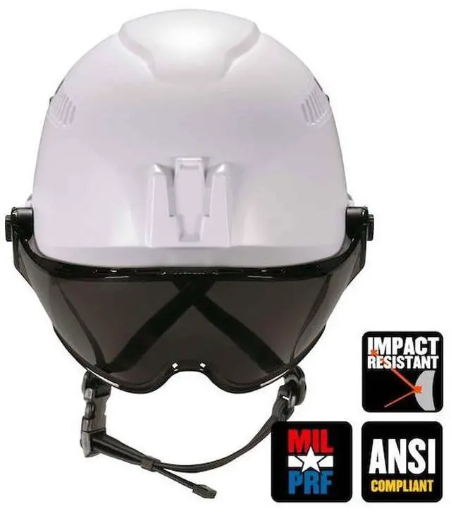 Main image of ERGODYNE 8975V 8975V Anti-Fog Clear Lens White Class C Safety Helmet with Visor