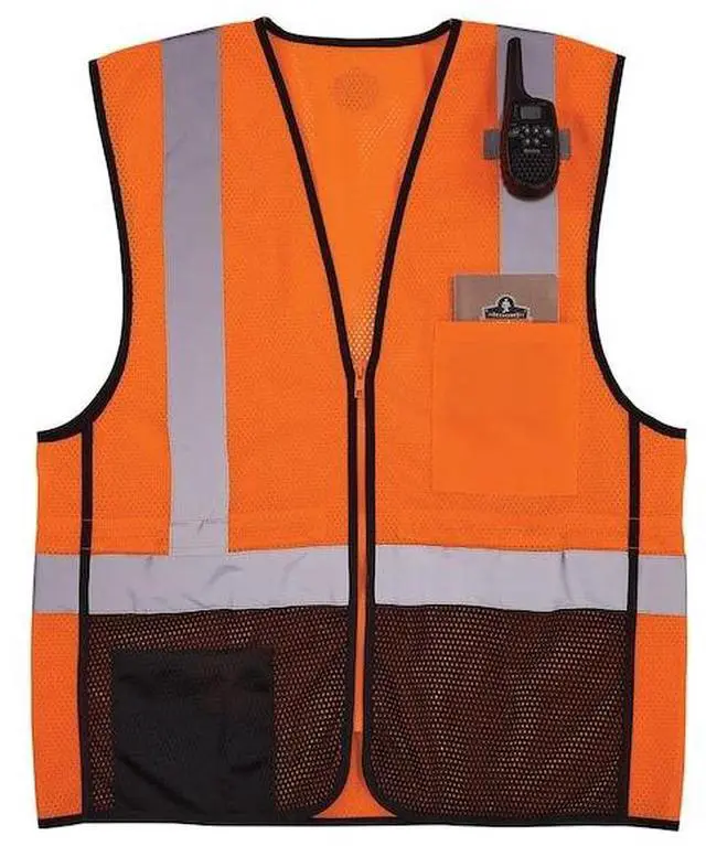 Alt view image 3 of 3 - ERGODYNE 8210ZBK Hi-Vis Safety Vest w/Black Bottom 2XL, 3XL Class 2 U Back,