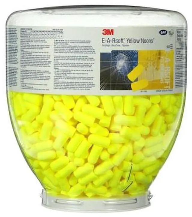 Alt view image 4 of 4 - E·A·Rsoft Neon Tapered Earplug Refill, Cordless, Yellow, 500 / Box