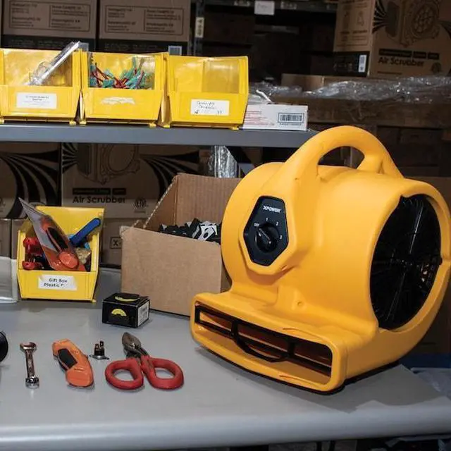 Alt view image 12 of 12 - XPOWER P-130A Mini Mighty Air Mover, Utility Fan, Dryer, Blower with Build-in Power Outlets for Water Damage Restoration, Home and Plumbing Use - 1/5 HP, 825 CFM, 3 Speeds