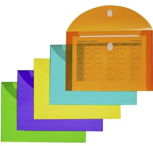 Alt view image 5 of 8 - C-Line XL Reusable Envelopes Hook and Loop Closure 8.5 x 11 Assorted Colors Pack of 10 (CLI58030)