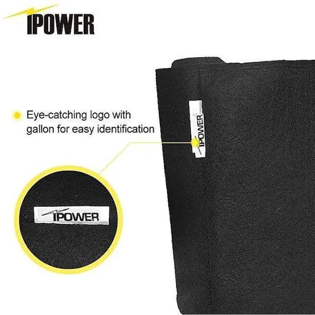Alt view image 4 of 5 - IPOWER GLGROWBAG7X5 7-Gallon Fabric Aeration Pots Container with Strap Handles