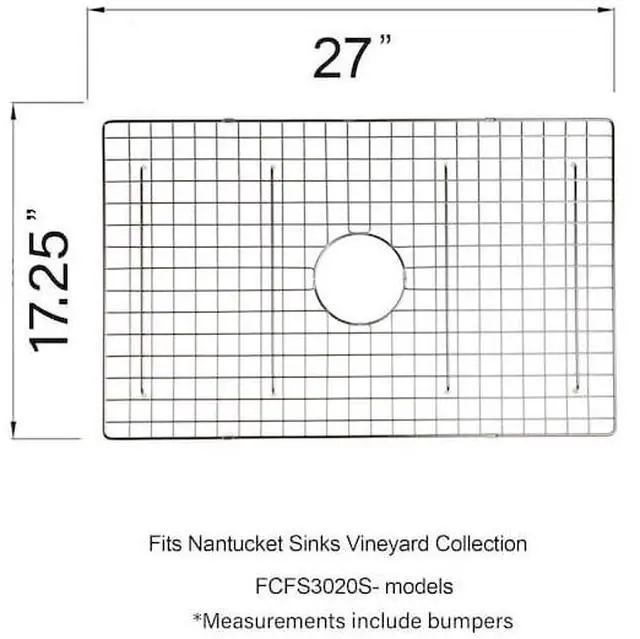 Alt view image 3 of 3 - NANTUCKET SINKS BG-VC30S Stainless Steel Bottom Grid