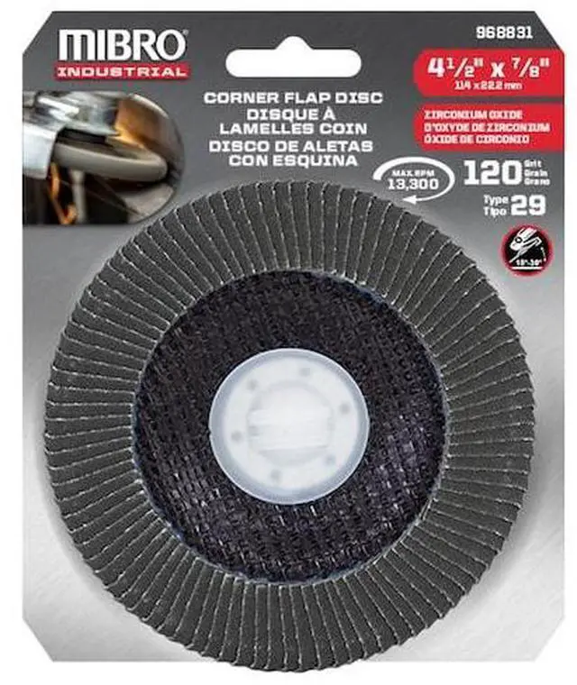 Alt view image 2 of 2 - RICHELIEU 969281 4 1/2-inch (114 mm) Type 29 60 Grit Metal Grinding Edge Flap