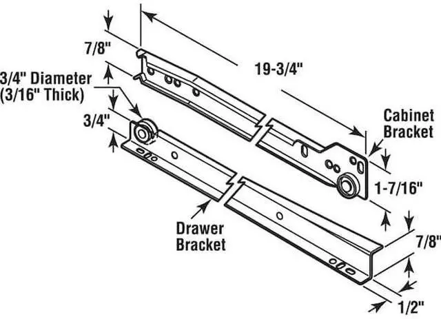 Alt view image 3 of 3 - PRIME-LINE R 7212 19-3/4 in. White Painted Steel Bottom-Mount Self-Closing