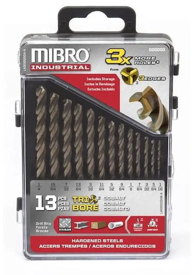 Main image of RICHELIEU 499531 (13-Piece) Cobalt Tri-Bore Drill Bit Set