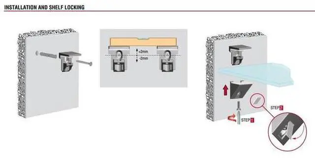 Alt view image 4 of 5 - RICHELIEU 162280140 Kalabrone Collection Mini Floating Glass Shelf Support
