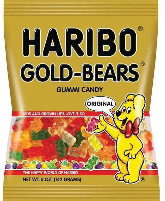Alt view image 3 of 3 - HARIBO Gold-Bears Gummi Candy - Lemon, Orange, Pineapple, Raspberry, Strawberry - 0.50 oz - 12 / Carton  HRB30220