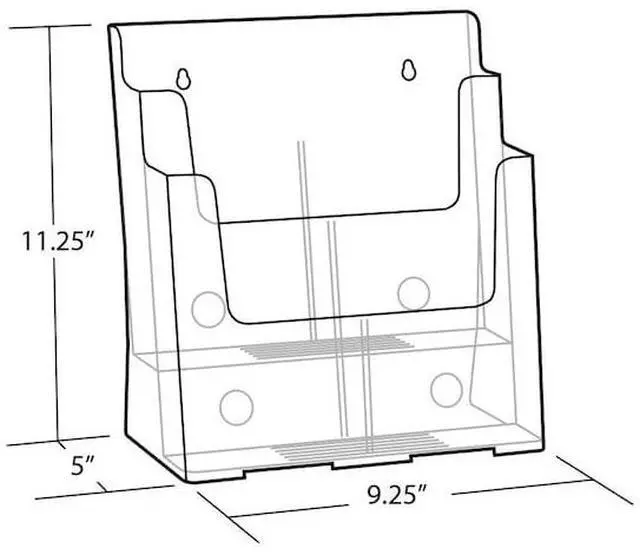 Alt view image 4 of 4 - Azar Two-Tier Brochure Holder 8.5" x 11" Clear Plastic (252380)