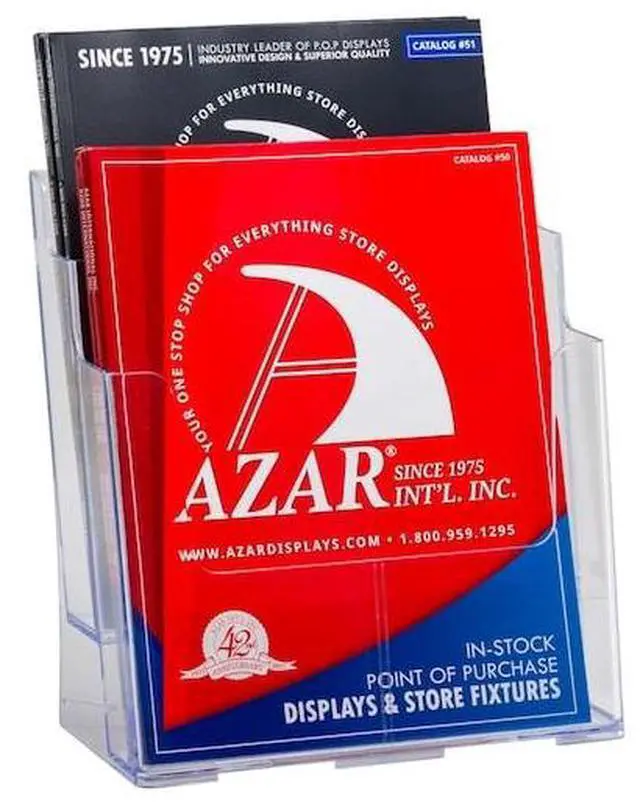 Alt view image 3 of 4 - Azar Two-Tier Brochure Holder 8.5" x 11" Clear Plastic (252380)