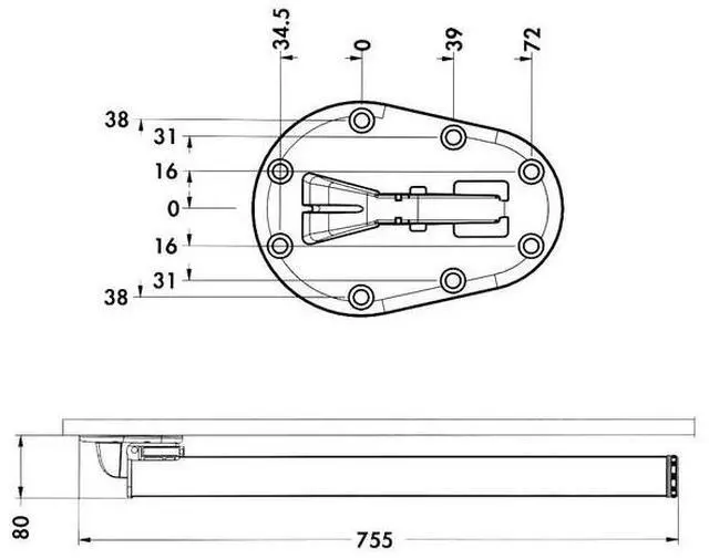 Alt view image 2 of 2 - RICHELIEU 65671090 Folding Table Leg, 28 in (711 mm), Matte Black, Adjustable
