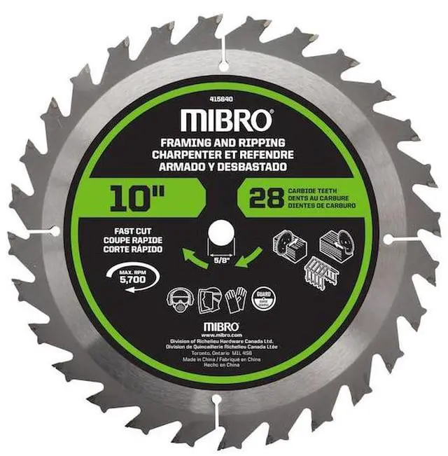 Alt view image 3 of 4 - RICHELIEU 431720 10-inch (254 mm) Carbide Tooth Circular Framing and Ripping