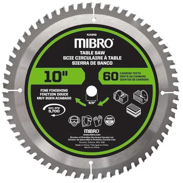 Alt view image 4 of 4 - RICHELIEU 431720 10-inch (254 mm) Carbide Tooth Circular Framing and Ripping