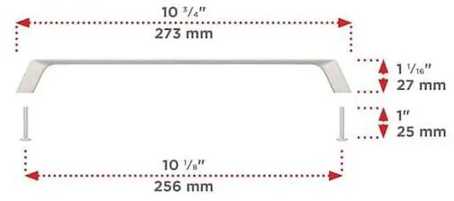 Alt view image 3 of 6 - RICHELIEU BP7348256195 10 1/8 in (256 mm) Center-to-Center Brushed Nickel