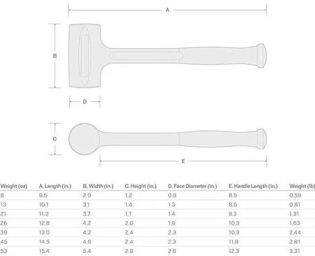Alt view image 7 of 7 - TEKTON HDB30039 39 oz. Dead Blow Hammer