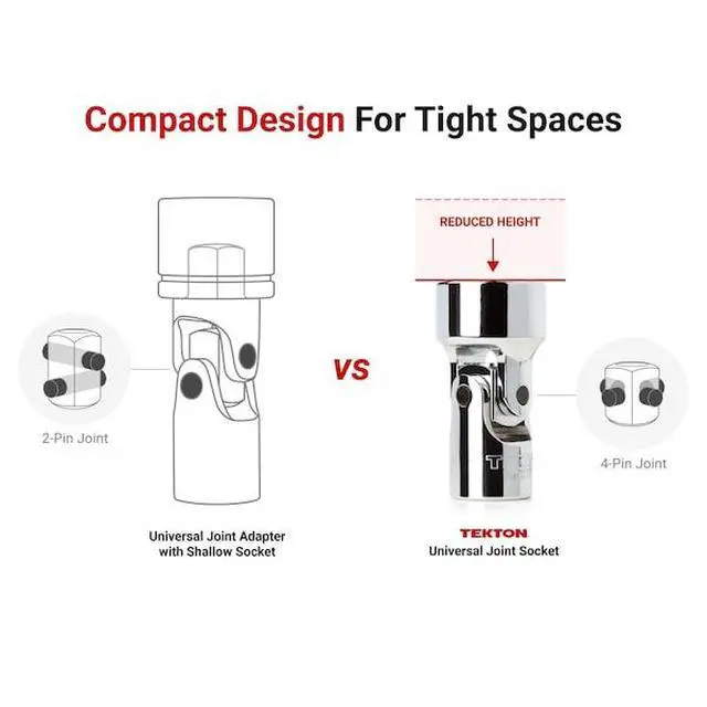 Alt view image 4 of 6 - TEKTON SHD08112 1/4 Inch Drive x 12 mm Universal Joint Socket