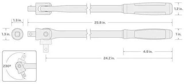 Alt view image 3 of 7 - TEKTON SBH01224 1/2 Inch Drive x 24 Inch Comfort Grip Breaker Bar