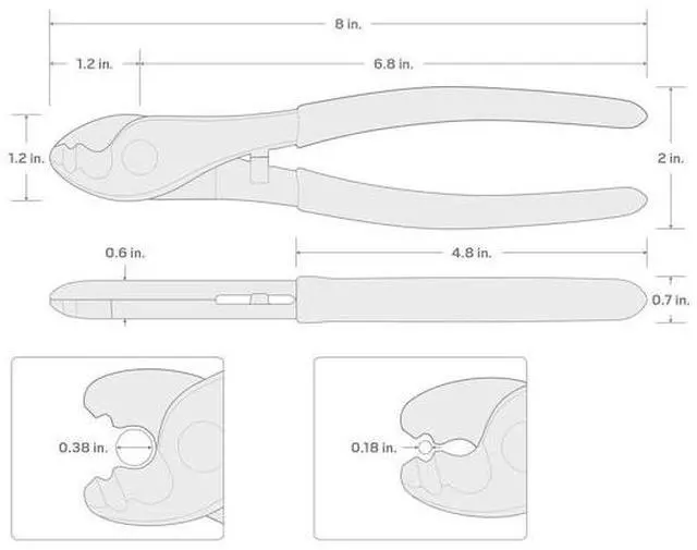 Alt view image 5 of 7 - TEKTON PCT30008 8 Inch Cable Cutting Pliers
