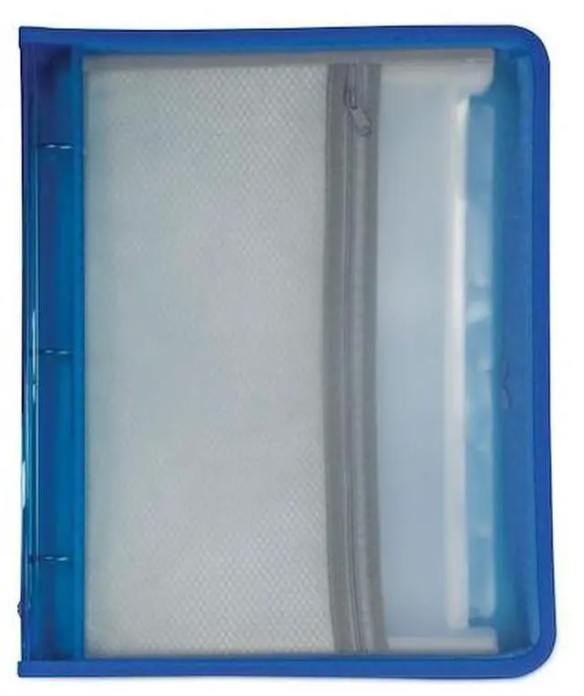 Alt view image 18 of 20 - C-Line Zippered Binder with Expanding File 10.88" x 1.5" Bright Blue 48115