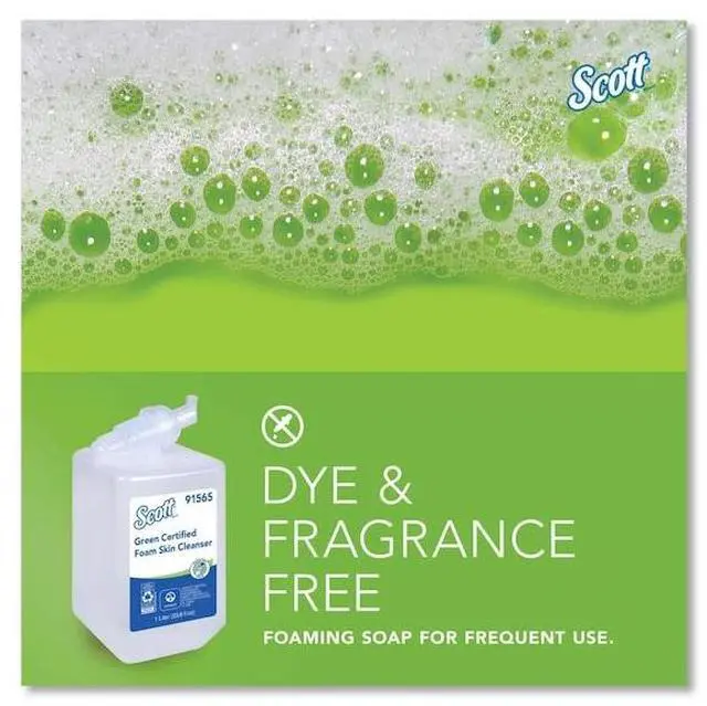 Alt view image 4 of 6 - SCOTT 91565 Essential Green Certified Foam Skin Cleanser, Neutral, 1000 mL