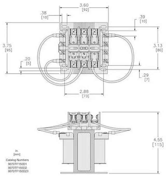 Alt view image 2 of 2 - SQUARE D 9070TF150D1 Control Transformer, 150 VA, Not Rated, 120V AC, 240/480V