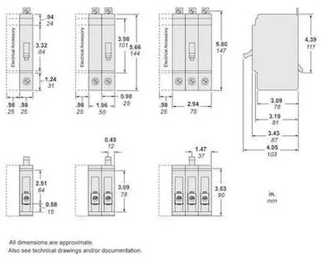 Alt view image 4 of 5 - SQUARE D EDB34060 60 A Bolt On Standard Miniature Circuit Breaker , 277/480V AC