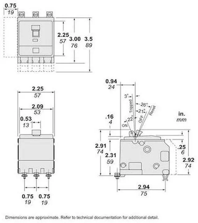 Alt view image 2 of 2 - SQUARE D QOB330 Miniature Circuit Breaker, QO Series, 30A, 3 Pole, 120/240V AC,