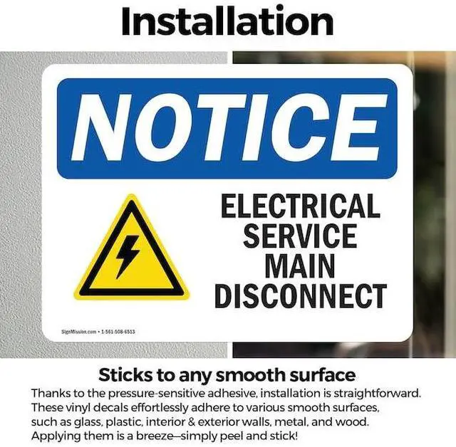 Alt view image 2 of 2 - SIGNMISSION OS-2PACK-NS-D-35-L-11694 Electrical Service Main Disconnect Sign
