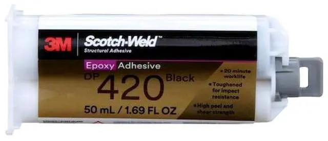Alt view image 2 of 6 - 3M DP420 Acrylic Adhesive, DP420 Series, Black, Dual-Cartridge, 2:01 Mix Ratio,