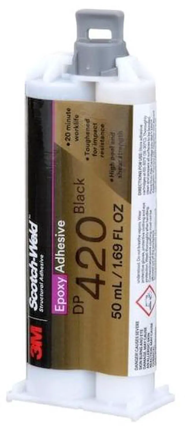 Alt view image 4 of 6 - 3M DP420 Acrylic Adhesive, DP420 Series, Black, Dual-Cartridge, 2:01 Mix Ratio,