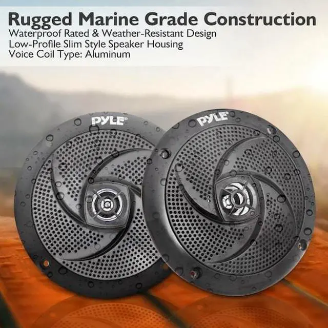 Alt view image 15 of 19 - Pyle PLMRS53BL 5.25 in. Waterproof Rated Marine Speakers with LED lights, Black - 180 Watt