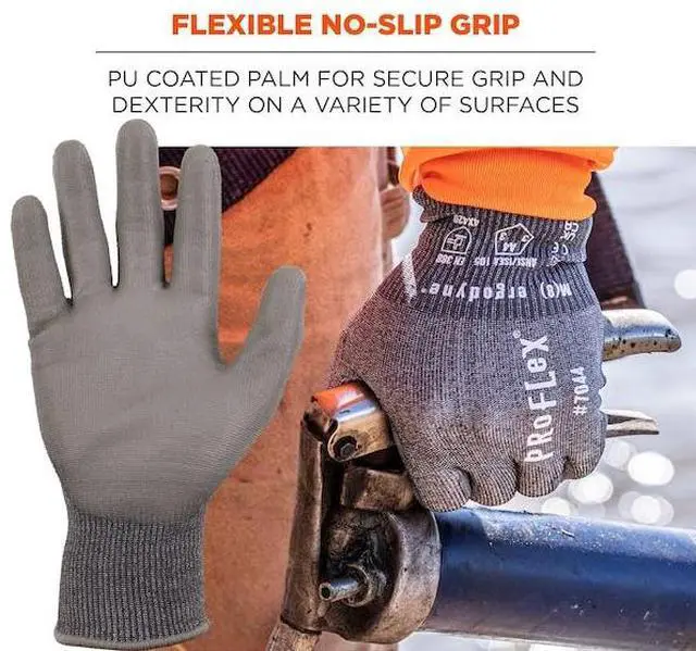 Main image of ERGODYNE 7044 ANSI A4 PU Coated CR Gloves, Gray, Size XXL, PR